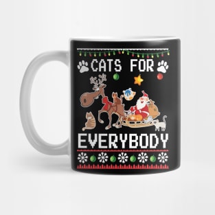 Santa Claus With Cats For Everybody Merry Christmas Noel Day Mug